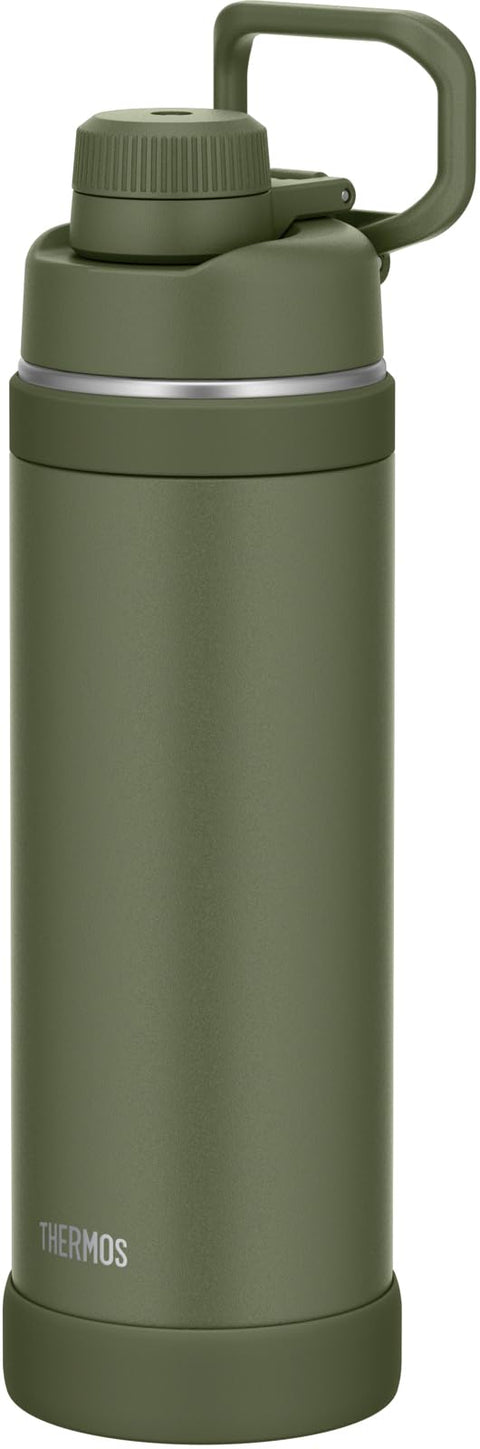 FJU-1000 KKI Thermos Water Bottle, Vacuum Insulated Sports Bottle, 0.3 gal (1 L) Khaki, Convenient Carrying Loop, Direct Drinking, Easy to Clean with Removable Spout for Cold Retention