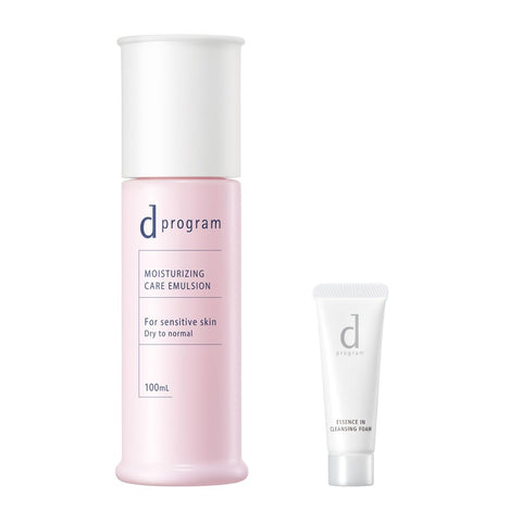 dプログラム(d program) 线上限定套装【非医疗品】 保湿护理乳液 EX 100mL+洗面奶20g附赠 | 乳液 | 乳状 | 无香料 | 专注美肌菌 | 适合敏感肌 保湿 预防肌肤粗糙 | 资生堂