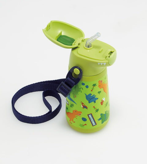 Skater SSH4D-A 3D Stainless Steel Drinking Drinking Bottle, 12.5 fl oz (370 ml), Vacuum Double Layer, For Cold Insulation, Dinosaurus