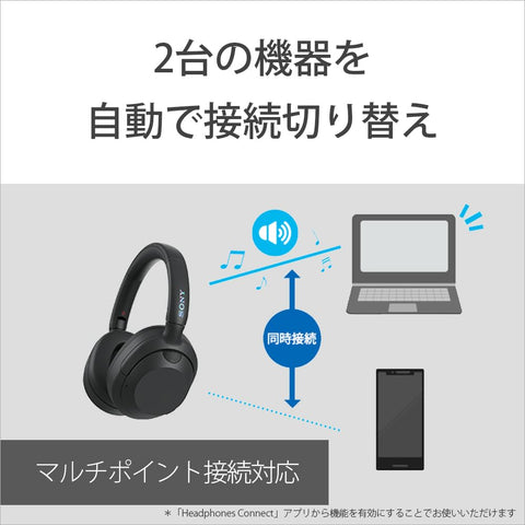Sony WHULT900N BC ULT WEAR Wireless Noise Canceling Headphones, Stereo, Powerful Bass, Built-In Amazon Alexa, Improved Calling Performance, Comfortable, Black