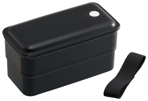 スケーター(Skater) 弁当箱 銀イオン Ag+ 抗菌 ふわっと 盛れる パッキン 一体型 2段 850ml レトロフレンチ BK PALW9AG-A
