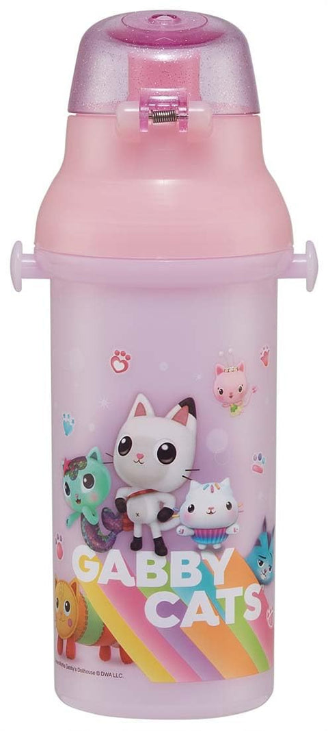 Skater PSB5SANAG-A Water Bottle, 16.9 fl oz (480 ml), For Kids, Antibacterial, Plastic, Kid-Friendly, Lightweight, Gabby Dollhouse Made in Japan