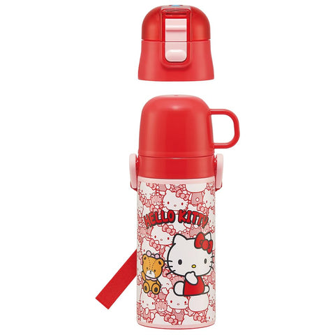 Skater SKDC3-A Children's Stainless Steel Water Bottle, 2-Way Direct Drinking, 14.2 fl oz (420 ml), Cup Drinking, 11.8 fl oz (350 ml), Sanrio, Hello Kitty, Kid-friendly Lightweight Type, For Girls,