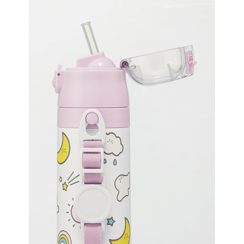 Skater SKCP3-A Children's Stainless Steel Water Bottle, 2-Way Drinking Straw, 14.1 fl oz (410 ml), Cup Drinking, 11.8 fl oz (350 ml), Lightweight Type, For Boys And Girls, Insulated, Small Capacity,