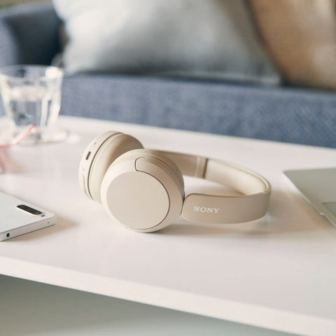 Sony Wireless Headphones WH-CH520: Bluetooth Compatible/Lightweight Design: Approx. 5.1 oz (147 g) / Compatible with a Dedicated App to Customize Your Favorite Sound Quality "Equalizer" Settings/Beige