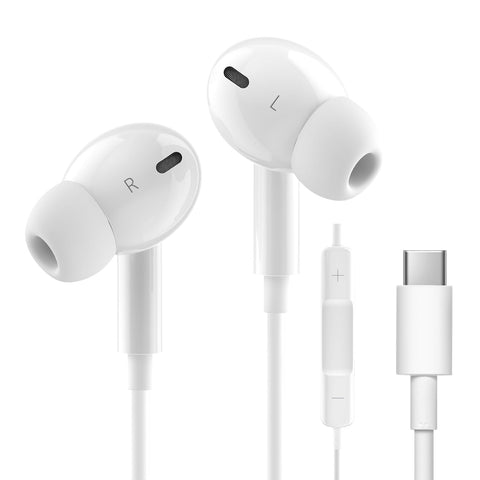 [Enhanced Sound Quality Version] Type C Earphones, TYPE-C Earphones, Wired [Compatible with iPhone15 and 16] USB-C Earphones, TPYE-C Jack, HIFI Sound Quality, Volume Adjustment, Deep Bass, Noise