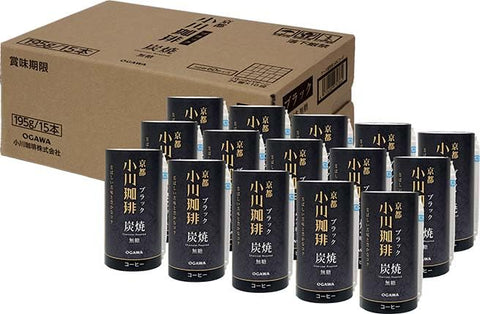 Kyoto Ogawa Coffee Charcoal Grilled Coffee, Black, Sugar-free, 6.7 oz (195 g) x 15 Bottles