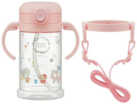 스케이터 (스케이터) 베이비 스트로 머그, 접이식 핸들 및 숄더 타입, 투웨이 타입, 370ml, 산리오 키티, 1세 이상에게 적합, KSHW2N-A