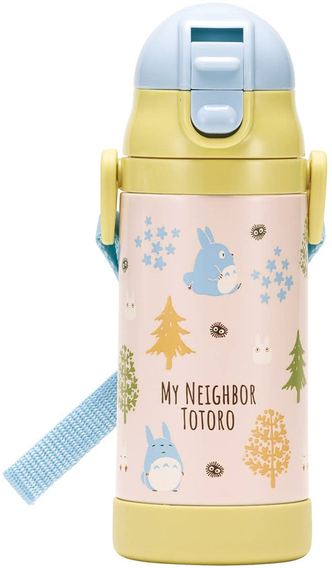 Skater STWM3N-A Two-Handed Stainless Steel Water Bottle with Straw, 11.8 fl oz (350 ml), Baby Mug, My Neighbor Totoro Forest, Studio Ghibli