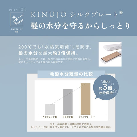 【Official EC Limited Collaboration Guidebook Included】KINUJO Straight Hair Iron Kinujo Hair Care Styling Digital Temperature Display Auto Off Silk Plate® Fast Temperature Rise Easy Maintenance