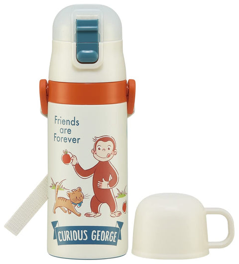 스케이터 (스케이터) 2웨이 스테인리스 스틸 아동용 물병 빨대컵 포함 350ml 큐리어스 조지 보이즈 SKCP3-A
