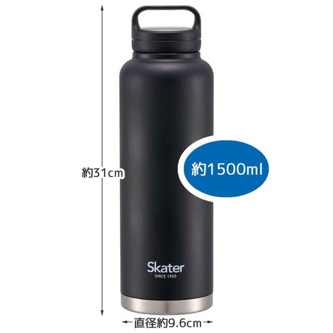 Skater 斯凯达 保温 保冷 不锈钢 保温杯 1500毫升 带螺旋手柄 黑色 STSC15-A