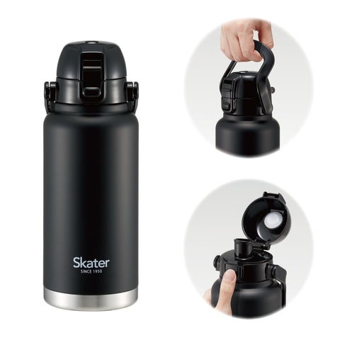 스케이터 STD10H-A 스테인리스 스틸 다이렉트 보틀 (손잡이 포함), 1000ml, 물병, 머그 보틀, 블랙