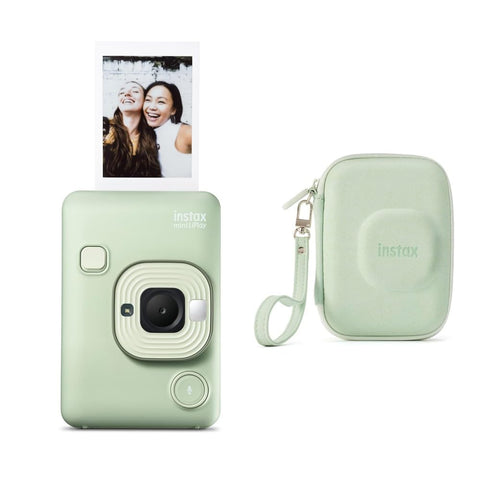 富士フイルム(FUJIFILM) クリスマスプレゼント お年玉ギフト チェキ インスタントカメラ/スマホプリンター instax mini LiPlay グリーン & instax mini LiPlay カメラケース グリーン