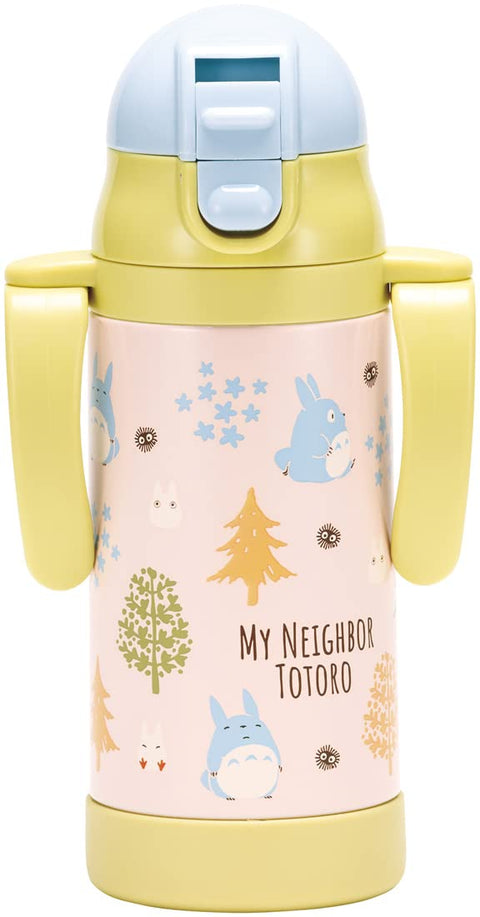 Skater STWM3N-A Two-Handed Stainless Steel Water Bottle with Straw, 11.8 fl oz (350 ml), Baby Mug, My Neighbor Totoro Forest, Studio Ghibli