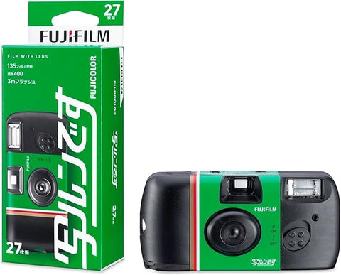 富士フイルム カメラ フジカラー レンズ付フィルム 写ルンです (うつるんです） シンプルエース 27枚撮り 2025年モデルデザイン 使い捨てカメラ スタンダードタイプ ◇ 自社名入りシール付『skymizuki』◇