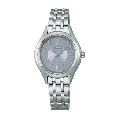 Seiko 精工手表 精工 精选 S系列 太阳能电波 情侣款 女士, 表盘:蓝灰, 手链类型