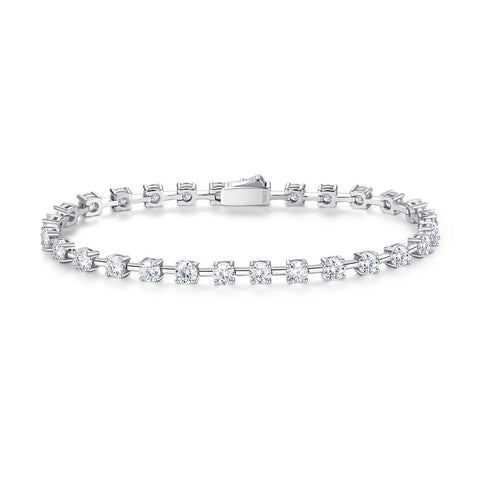 FANCIME Moissanite Women's Tennis Bracelet, Width 0.16 inch (3 mm), 0.2 inch (4 mm), 0.2 inch (5 mm), Tennis Bracelet, Sterling Silver, Gold Color, Silver, Reward, Christmas, Birthday, Anniversary