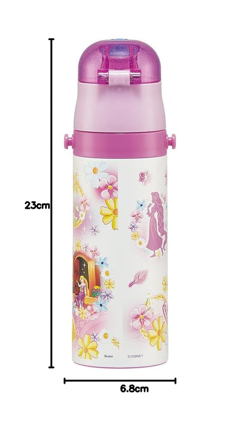 Skater SDC4-A Children's Stainless Steel Water Bottle, Direct Drinking, 16.5 fl oz (470 ml), Disney Rapunzel on the Tower, 24, Children's Friendly, Lightweight, Cold Insulated, Sports Bottle, Cute,