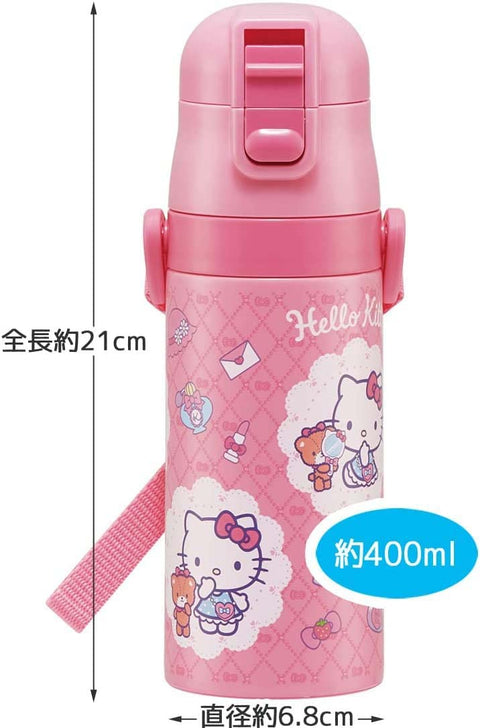 Skater 斯凱達 兩用 吸管 附杯子 不鏽鋼 兒童 水壺 350毫升 Hello Kitty 凱蒂貓 三麗鷗 女孩 SKCP3-A