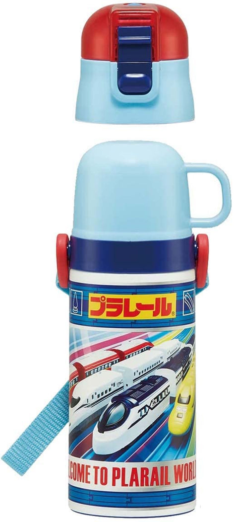 skater 兒童用 不鏽鋼水杯 兩用 420毫升 水杯飲用 350毫升 Plarail 23 兒童輕量 男孩 保溫、保冷小容量款 waterbottle 運動水杯 可愛 兒童 兒童 水瓶 SKDC3-A