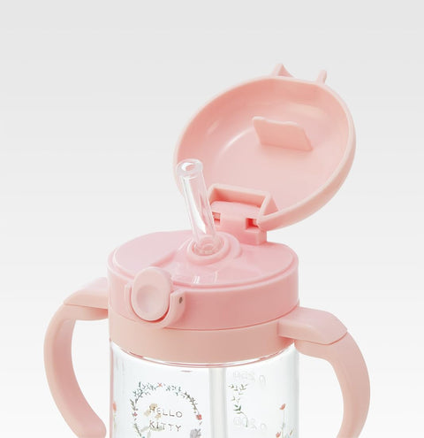 Skater KSHW2N-A Straw Mug for Babies, Folding Handle & Shoulder Type, 2-Way Type, 12.5 fl oz (370 ml), Sanrio Kitty, Ages 1 and Up