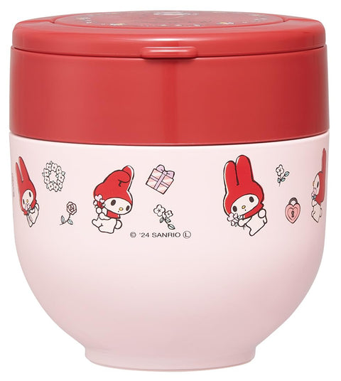 スケーター(Skater) 保温 保冷 丼ぶり ランチジャー 540ml 折りたたみハンドル付 抗菌 サンリオ マイメロディ フラワーレトロ 女の子 LDNO6AG