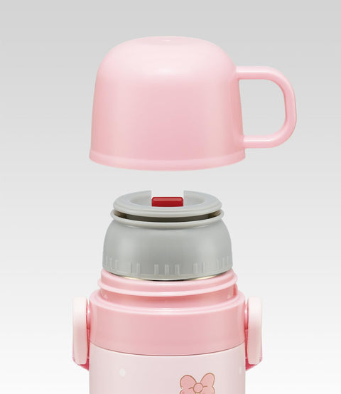 스케이터 (스케이터) 어린이용 스테인리스 스틸 물병, 투웨이, 다이렉트 드링크, 470ml, 컵 드링크, 430ml, 어린이용, 경량 타입, 산리오 마이 멜로디, 빅 리본, 여아용, 단열 물병, 스포츠 보틀, 어린이, 어린이, 물병, SKDC4-A