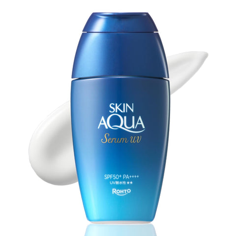 SKIN AQUA Hyaluronic Serum UV SPF50+ PA++++ UV Protection (Ethanol-Free, Fragrance-Free, Colorant-Free, Paraben-Free, Sensitive Skin; Makeup Base; Refreshing Gel with Three Types of Hyaluronic Acid for Lasting Moisture)