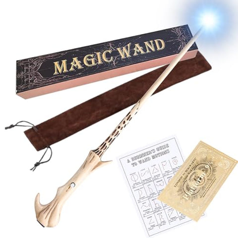 Magic Wand + Free Storage Bag, Harry Potter Cosplay Goods, Magic Wand Set with Light, Light Up Wand, Magic Wand Light, Storage Bag Included Packaging Box (Voldemo) [Parallel Import]