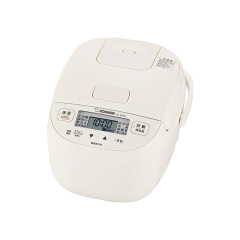 Zojirushi Mahobin Rice Cooker, 3-cup capacity, for single-person use, small capacity, with Ultimate Cooking, Microcomputer-controlled cooking, 24-hour warming, Soft White (NL-BF05AM-WZ)