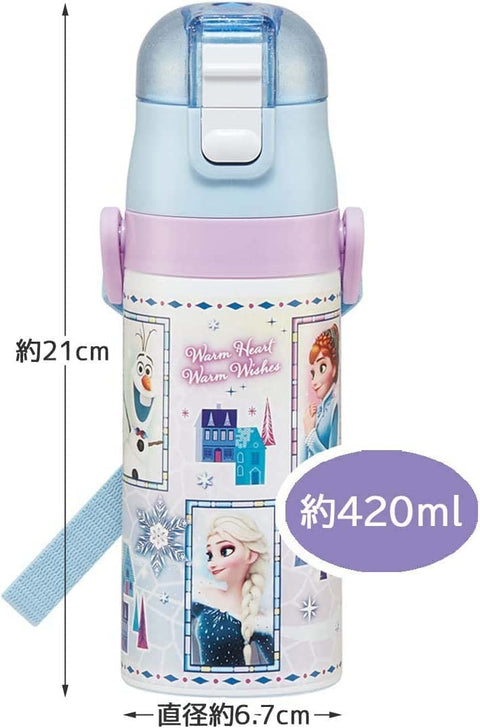 스케이터 (스케이터) 워터 보틀, 350ml, 디즈니 겨울왕국 23, 아동용, 여아용, 다이렉트 드링크 컵, 드링크, 투웨이, 스테인리스 스틸, 컵 포함, SKDC3-A
