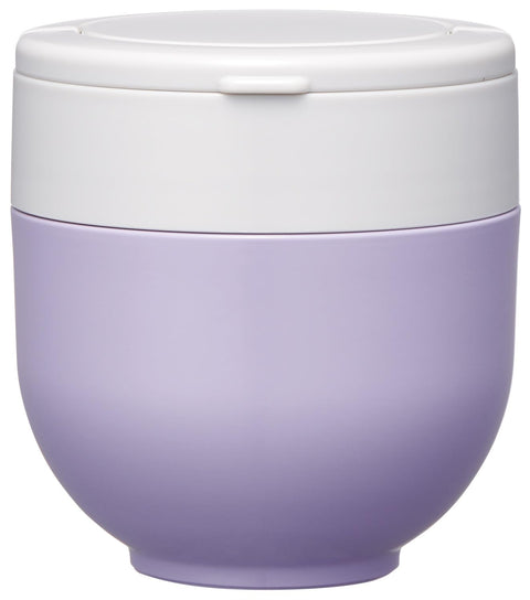 스케이터 (스케이터) LDNO6AG68018 단열 덮밥 도시락 용기, 540ml, 접이식 손잡이, 항균, 라일락 그레이