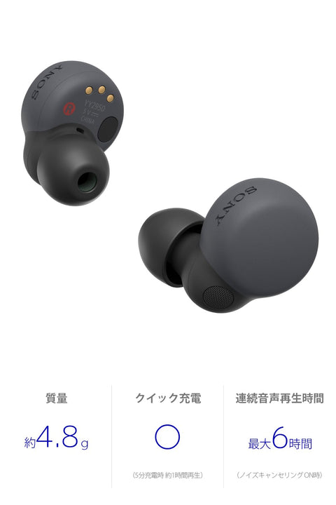 索尼(SONY) NiziU CM出演模型 Sony 無線降噪立體聲耳機 LinkBuds S WF-LS900N:輕量小型/降噪/外音/各種實用/黑色 WF-LS900N BC