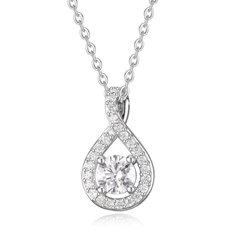 [FANCIME] 鉑金 鑽石 項鍊 女士 一顆 0.5ct 實驗室鑽石4.4mm (DEF/VS) 無限無限 主題 真品 鑽石 PT950 鉑金鍊&銀鍊 生日 紀念日 聖誕節 禮物包裝