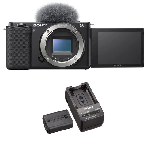 소니 (Sony) [ZV-E10 및 배터리/충전기 세트] 장시간 촬영을 원하시는 분들께 적합합니다.ZV-E10 바디 블랙+ACC-TRW