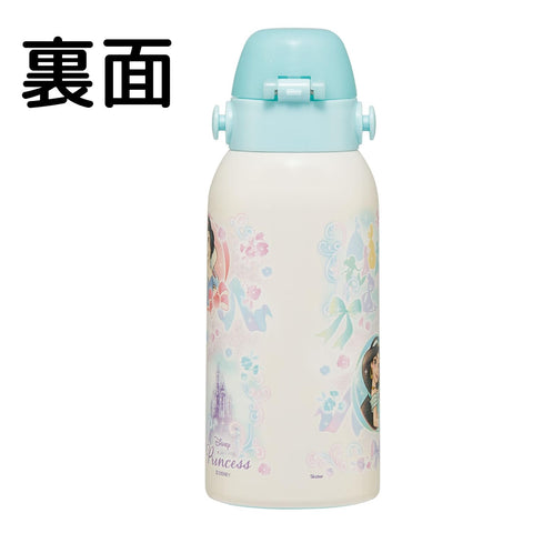 스케이터 (스케이터), 어린이용 스테인리스 스틸 물병, 직접 마실 수 있는, 600ml, 어린이용, 경량 타입, 디즈니 프린세스, 25명의 여아용, 단열 물병, 스포츠 보틀, 어린이용 물병, STCH6-A