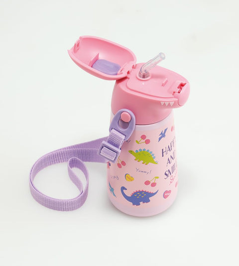 Skater SSH4D-A 3D Stainless Steel Drinking Straw, 12.5 fl oz (370 ml), Vacuum Double Layer, Cold Insulated, Happy & Smile