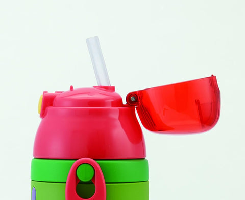 Skater SSPV4 Stainless Steel Children's Water Bottle, 12.8 fl oz (380 ml), Drinking Straw, 3D