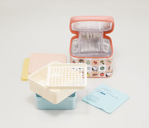 Skater KCPC2 Snoopy Picnic Vacation Lunch Box with Cooler Bag Included, Made in Japan, 8.5 fl oz (2240 ml)