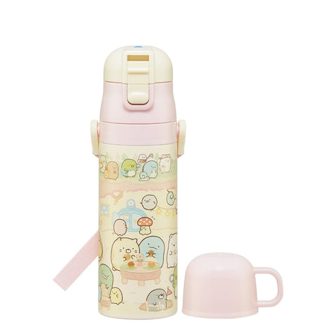 スケーター(Skater) 子供用 ステンレス 水筒 2way 直飲み 470ml コップ飲み 430ml すみっコぐらし もぐらのおうち 子供に優しい軽量タイプ 男の子 保温 保冷 waterbottle スポーツボトル かわいい キッズ 子供 こども 水瓶 SKDC4-A