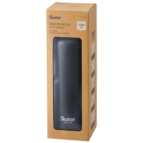 스케이터 (스케이터) 손잡이가 달린 다이렉트 보틀, 1500ml, 물병, 머그 보틀, 블랙, STD15H-A