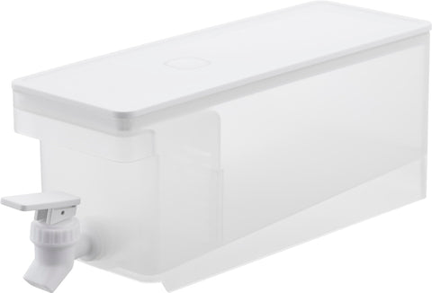 山崎实业 冰箱 饮料壶 1.8升 白色 W10×D31.5×H12.5cm(包含水龙头/阀门) 塔式 Tower 可用洗碗机清洗 冷水壶 大麦茶壶 1584