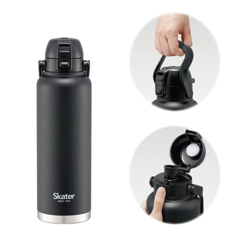 スケーター(Skater) ハンドル付 ダイレクトボトル 1500ml 水筒 マグボトル ブラック STD15H-A