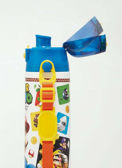 Skater SDC6N-A Water Bottle, 20.8 fl oz (580 ml), Super Mario, 23, Direct Drinking, Stainless Steel, Sports Bottle