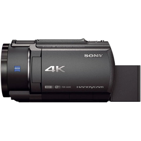 SONY(ソニー) 4K ビデオカメラ Handycam FDR-AX45A(2022年モデル) ブラック 内蔵メモリー64GB 光学ズーム20倍 空間光学手ブレ補正 FDR-AX45A B