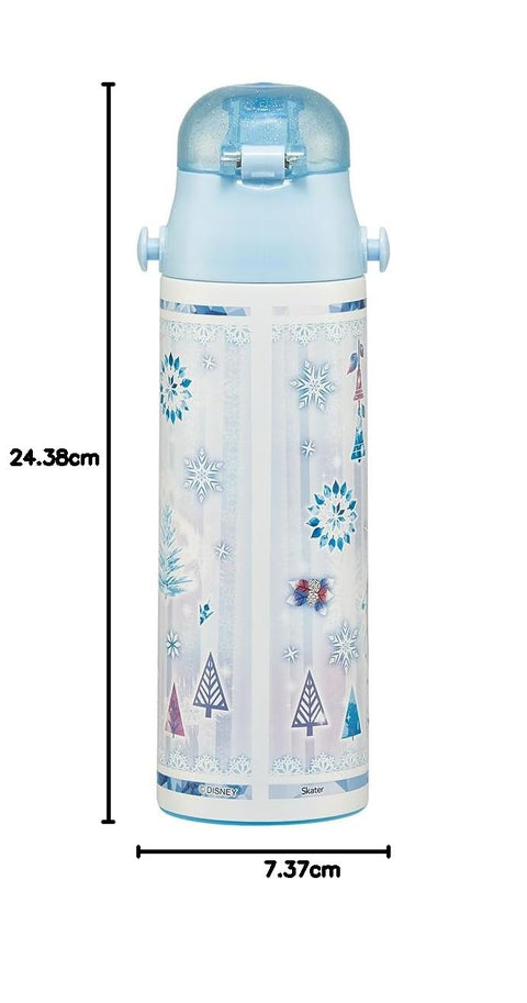 스케이터 (Skater) 어린이용 스테인리스 스틸 물병, 다이렉트 드링크, 580ml, 디즈니 겨울왕국 24, 아동용, 경량, 단열 물병, 스포츠 보틀, 쿨 키즈, 어린이, 물병, SDC6N-A