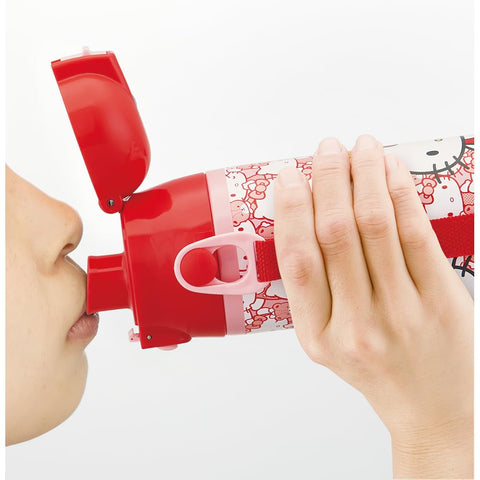 스케이터 (스케이터), 어린이용 스테인리스 물병, 다이렉트 드링크, 580ml, 헬로키티, 우시로, 산리오, 어린이용, 경량 타입, 단열 물병, 스포츠 보틀, 귀여운 어린이, 어린이, 어린이, 물병 SDC6N-A