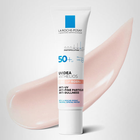 La Roche-Posay UV Idea XL 亮肤玫瑰防晒霜，妆前乳，SPF50+ PA++++，保湿，防紫外线，改善皮肤亮度，清洁皮肤，减少暗沉，遮盖毛孔，无皂基，适合敏感和干燥皮肤，30ml