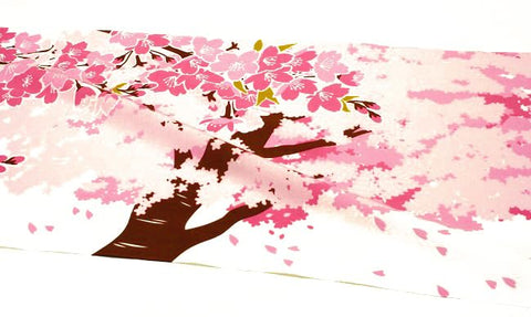 染の安坊 手ぬぐい「こぼれ桜」 本染め 綿100% 特岡 日本製 35cm×100cm